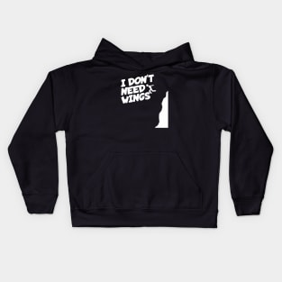 Cliff jumping i don' need wings Kids Hoodie